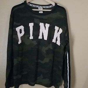 Pink camo crewneck